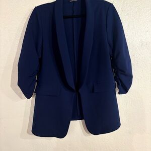 SHEIN Navy Open-Front Blazer Jacket